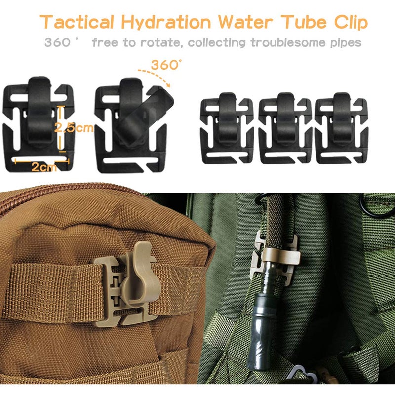 MOAMUN 34 PCS Molle Accessories Kit, Tactical Gear Organization Clip for Webbing Strap Molle Bag Backpack Vest Belt Key Ring, D-Ring Locking Carabiner, Water Bottel Carriers Tube Clip, Web Dominator Buckle - Image 5